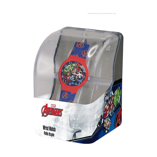 Uhr für Kleinkinder Cartoon AVENGERS - PLASTIC BOX (Ø 32 mm)