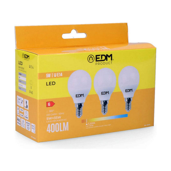 LED-Lampe EDM 5 W E14 G 400 lm (3200 K)
