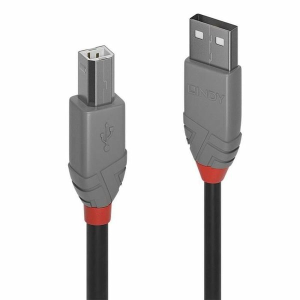 USB A zu USB-B-Kabel LINDY 36672 Schwarz 1 m