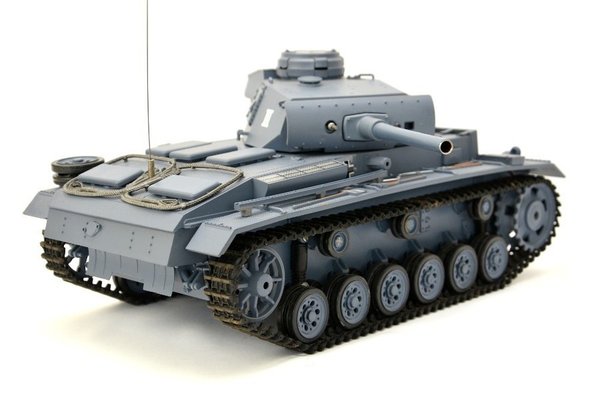 RC Panzer "Kampfwagen III" 1:16 Heng Long -Rauch&Sound - mit Stahlgetriebe und 2,4Ghz Fernsteuerung