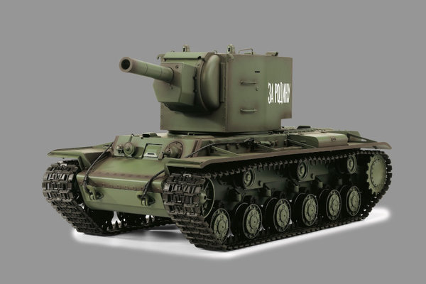 RC Panzer "Russicher KV-2" Heng Long 1:16 mit R&S, Metallgetriebe (Stahl) und Metallketten -2,4Ghz